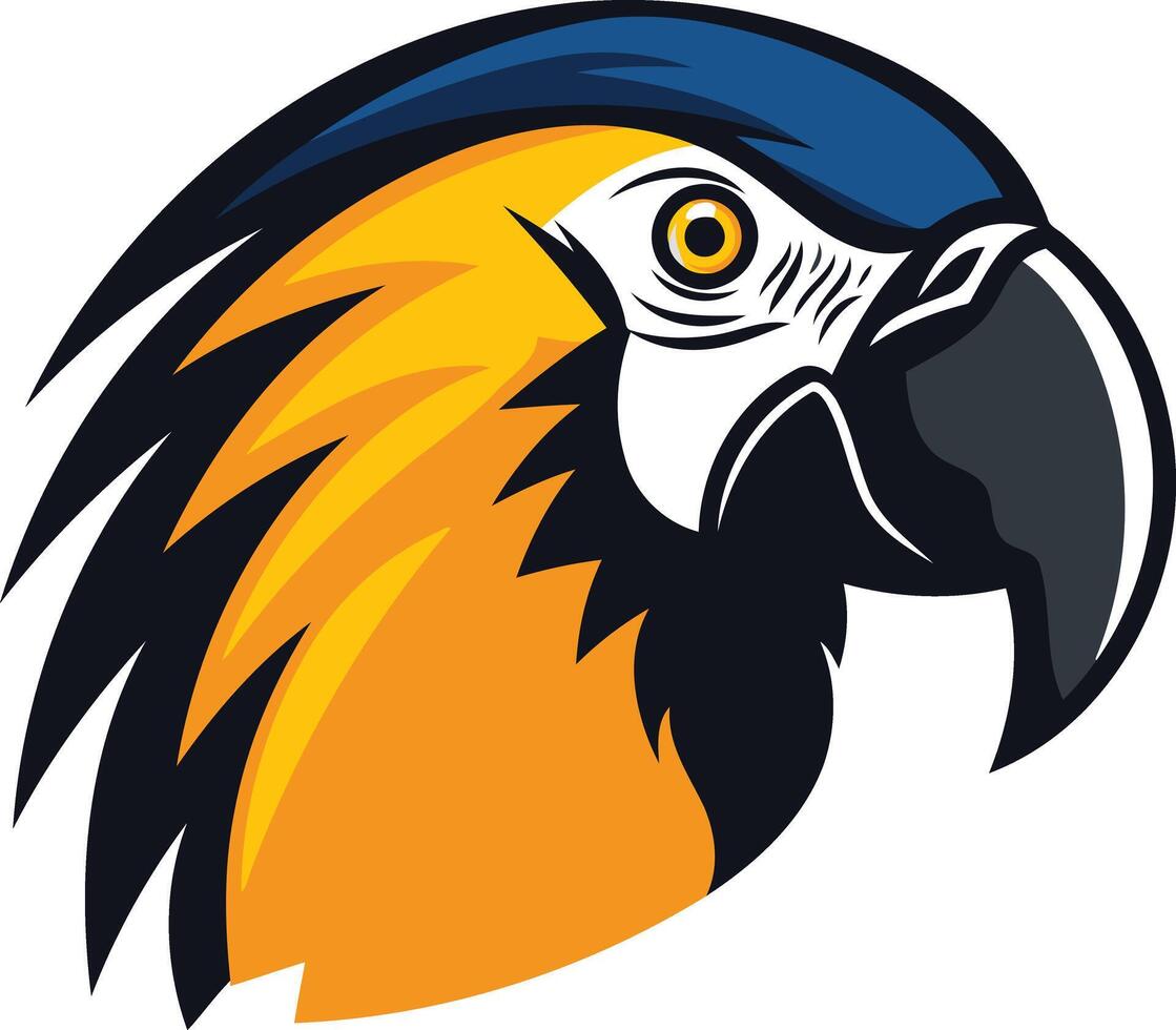 Head of a Blue and Gold Macaw vector
