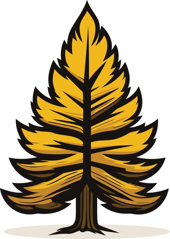 Stylized Golden Tree Illustration vector