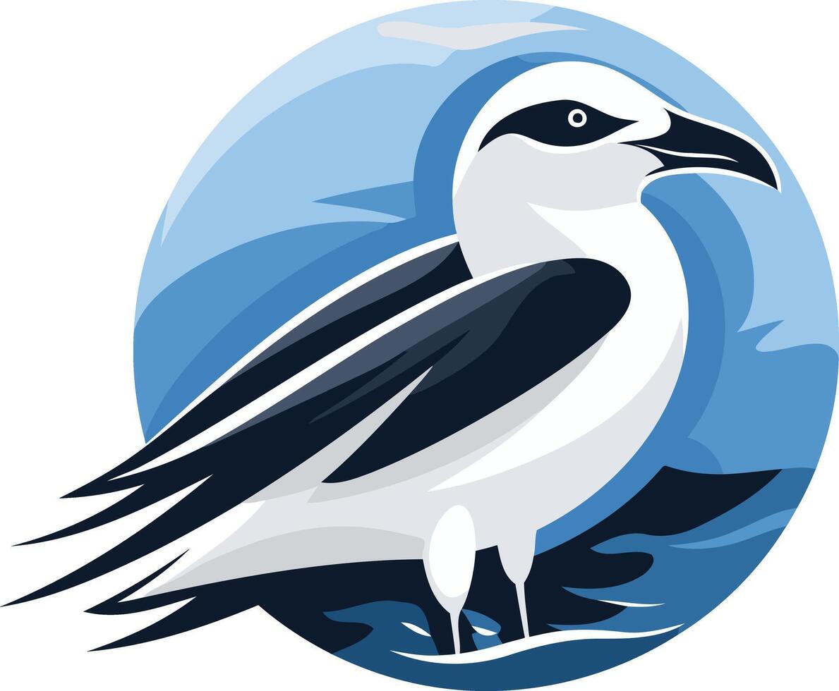Seagull in a Circular Design vector