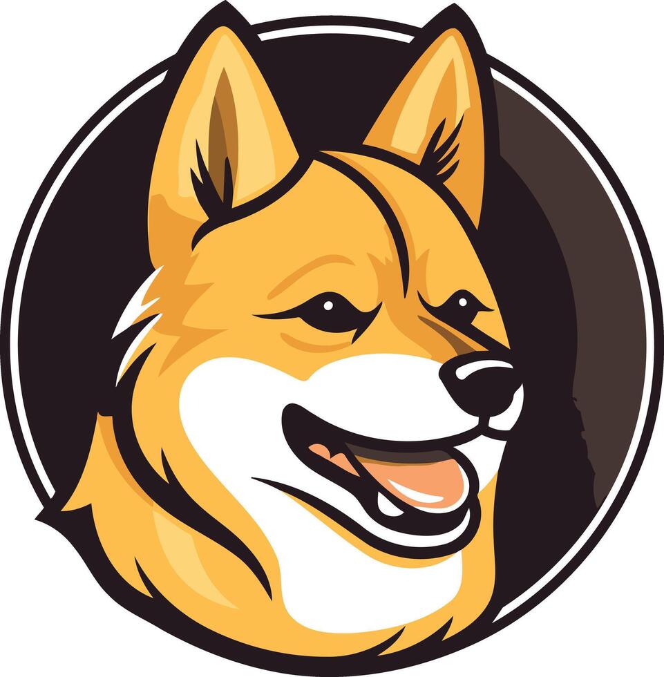 Smiling Shiba Inu Cartoon vector