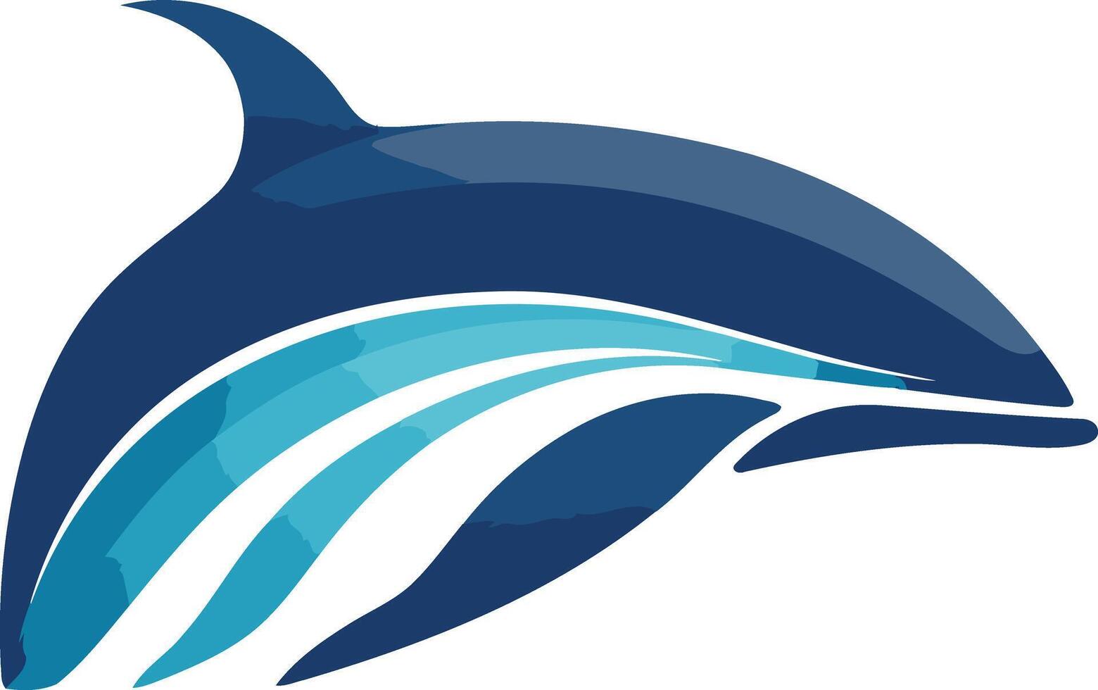 Stylized Blue Dolphin Leaping Through Waves vector