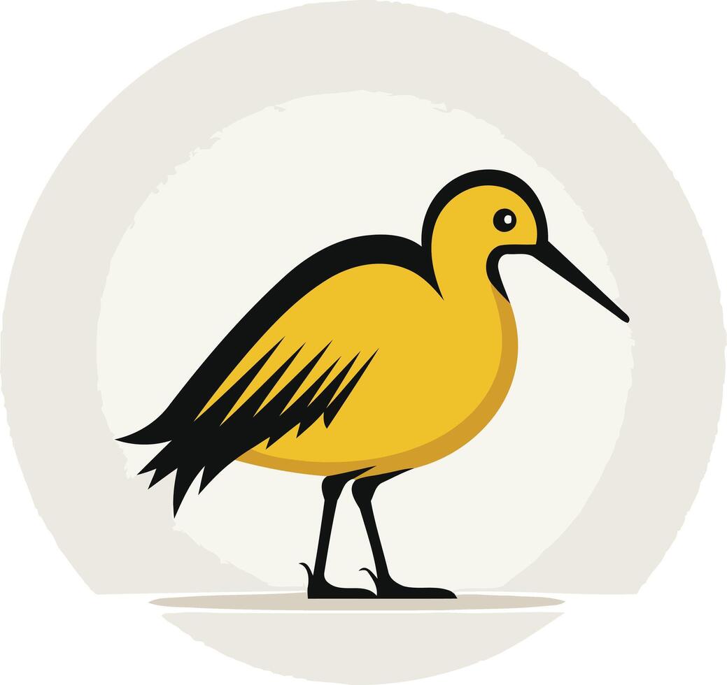 Illustration of a Yellow Bird with a Black Beak vector