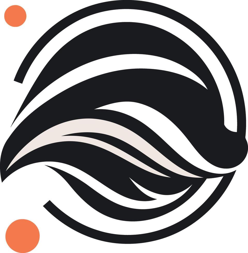 Abstract Design with Black and White Waves vector