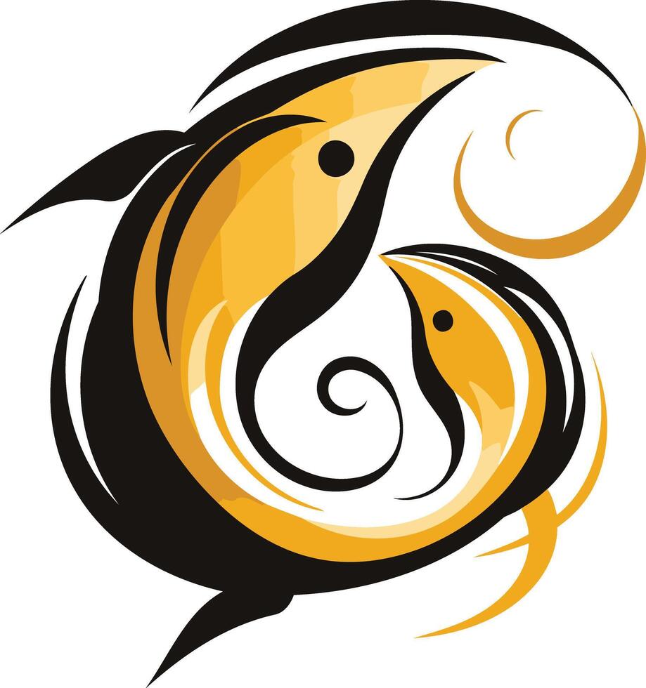 Abstract Swirling Fish Design vector