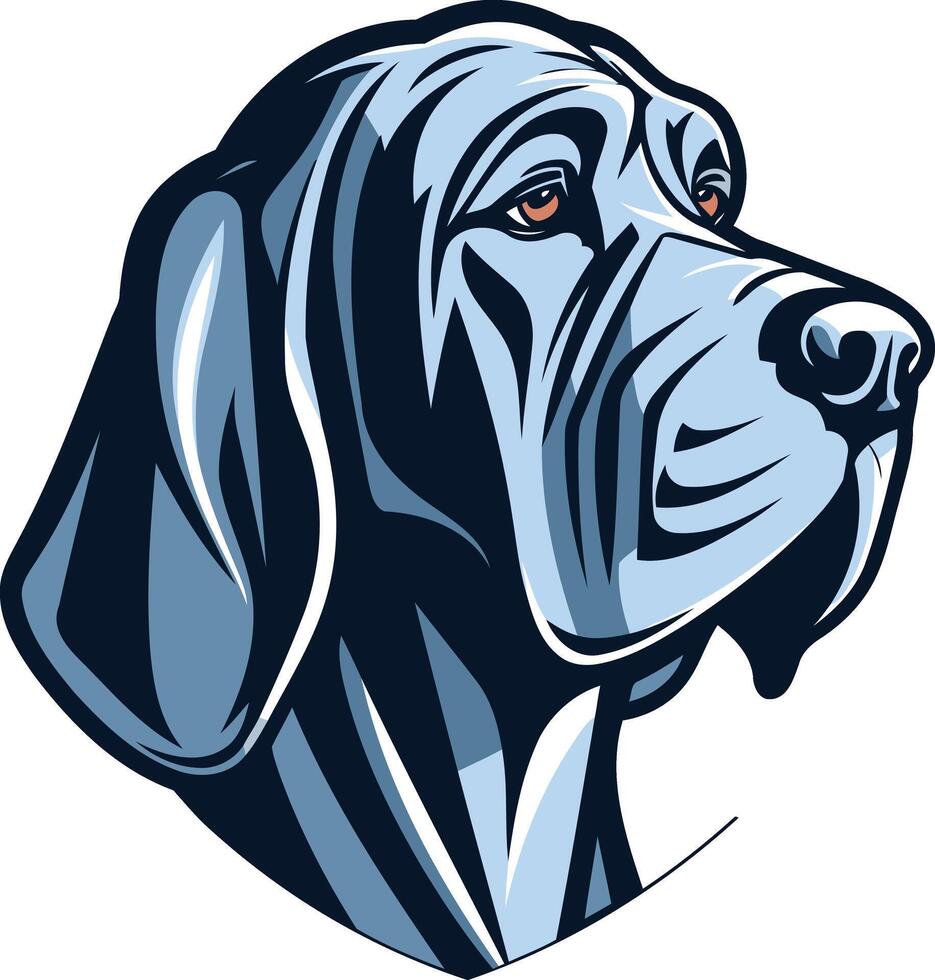 A Portrait of a Dog's Head with Blue Hues vector