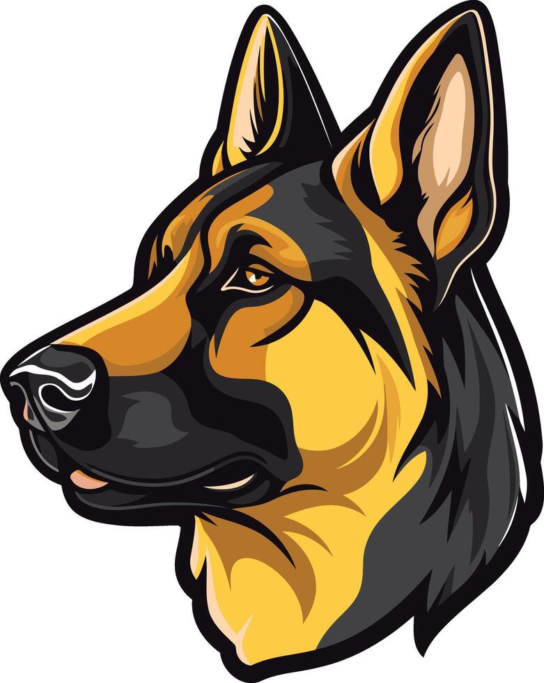 German Shepherd Dog Portrait vector
