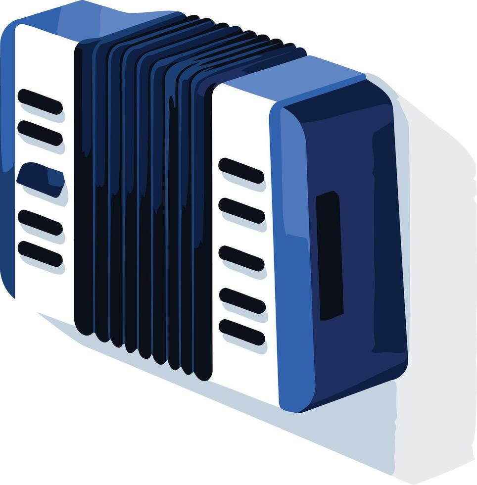 Blue Accordion with White Keys vector