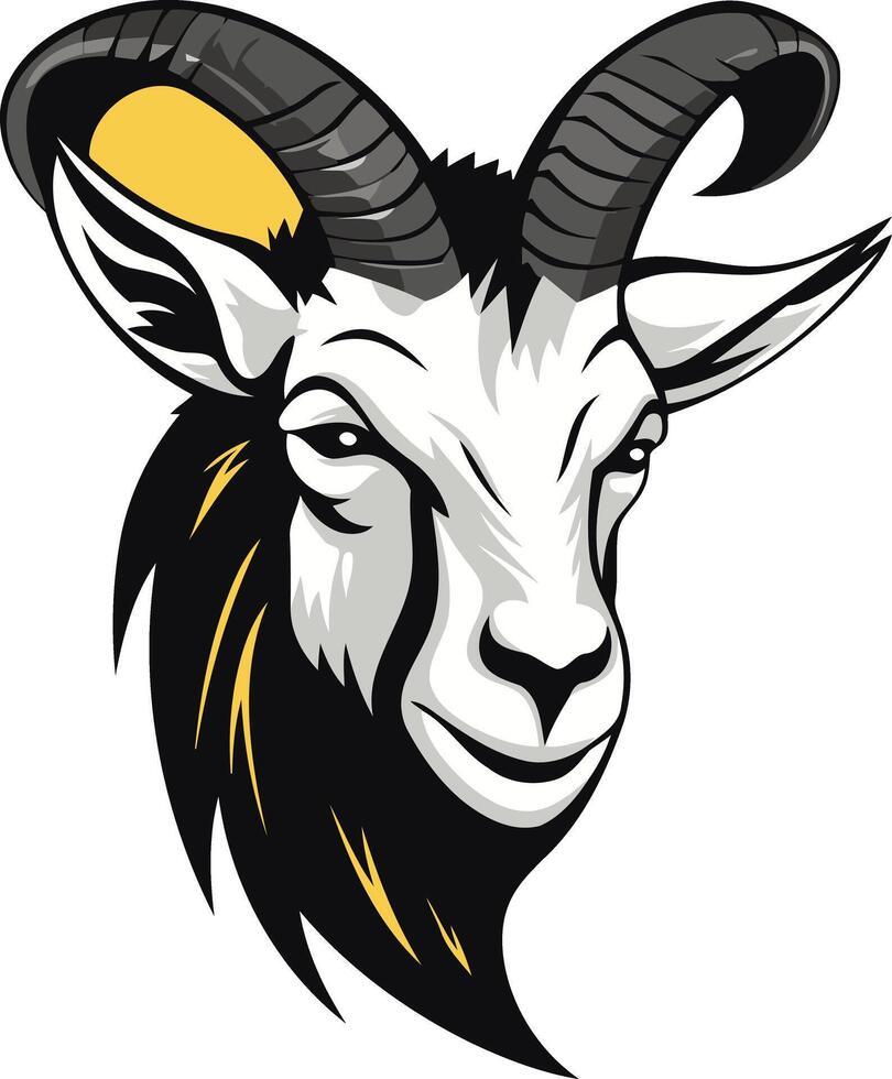 Close-up Portrait of a Mountain Goat vector