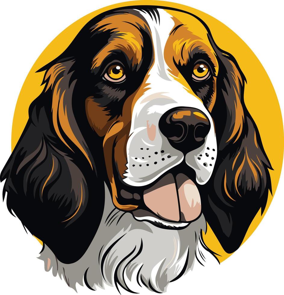 Portrait of a Brown and White Dog vector