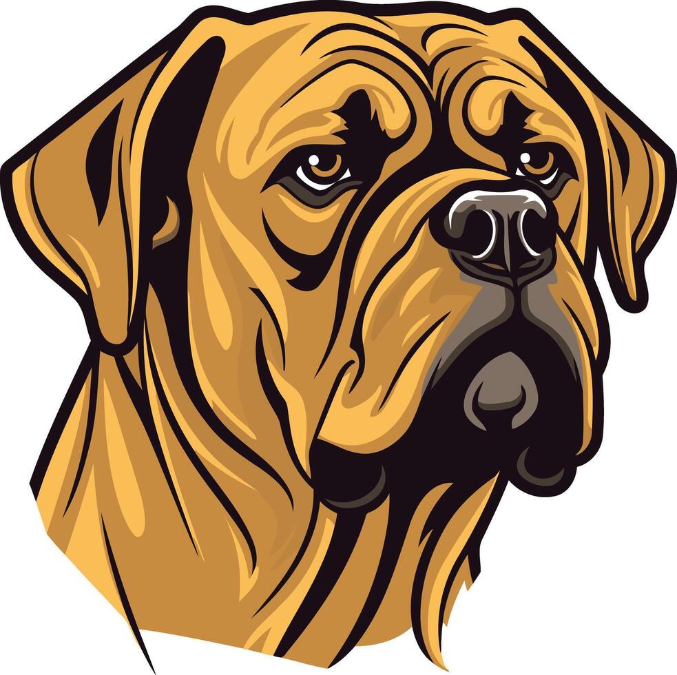 Portrait of a Powerful Dog vector