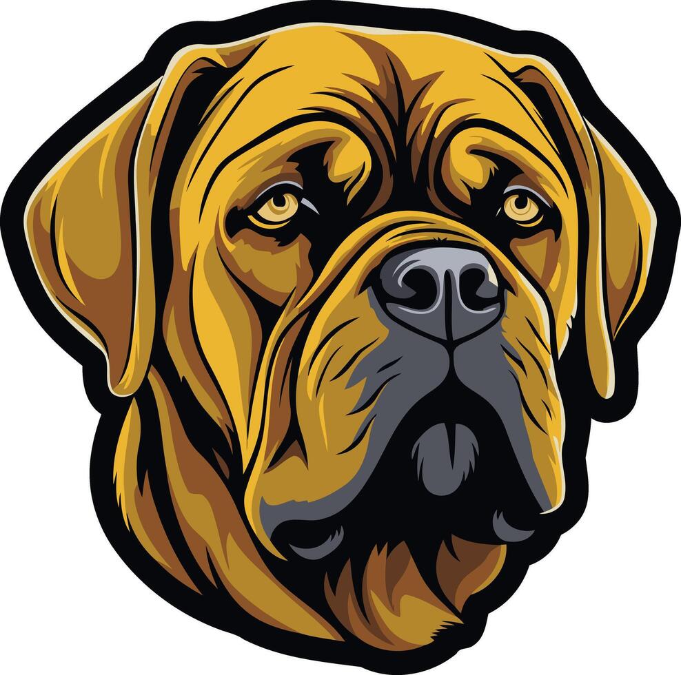 Portrait of a Brindle Mastiff vector