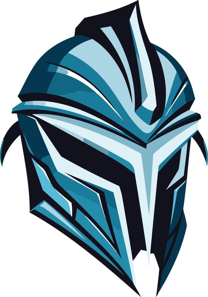 Blue and White Knight Helmet Illustration vector