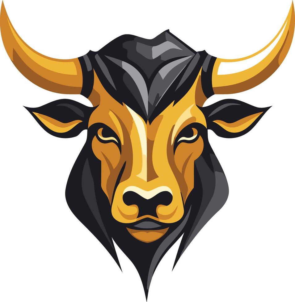 Fierce Bull Mascot Head Illustration vector