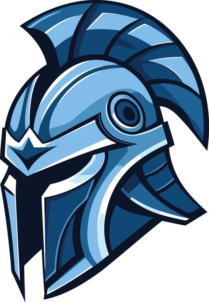 Blue Spartan Helmet Illustration vector