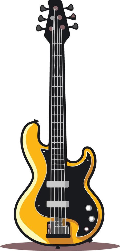 Yellow Electric Bass Guitar vector