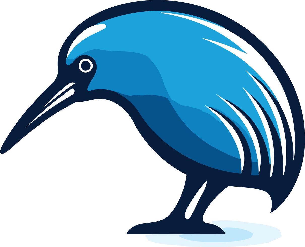 Blue Kiwi Bird Illustration vector