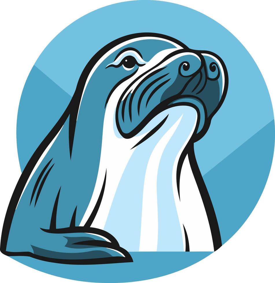 Cartoon Seal Looking Up vector