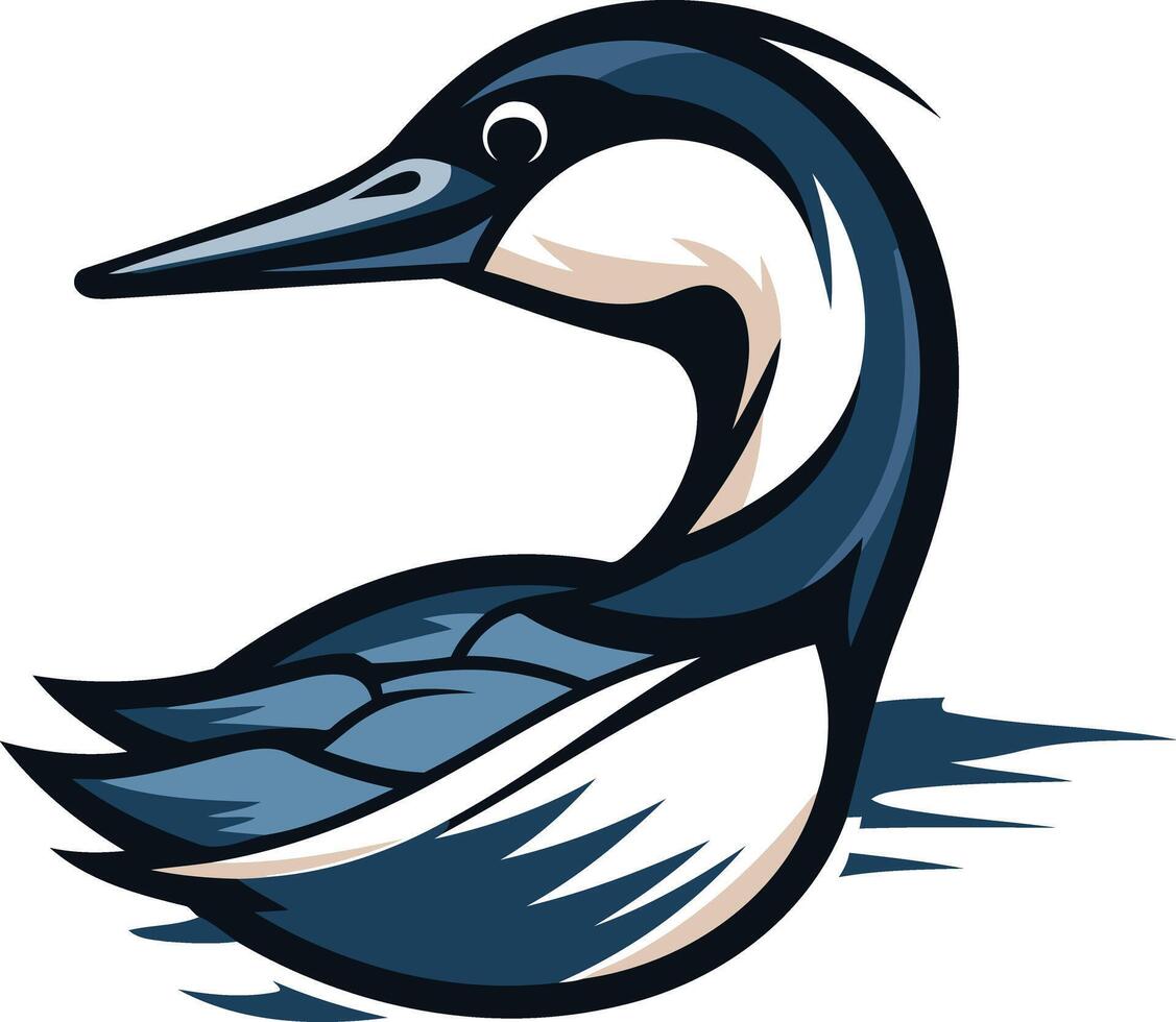 Cartoon Illustration of a Diving Loon vector