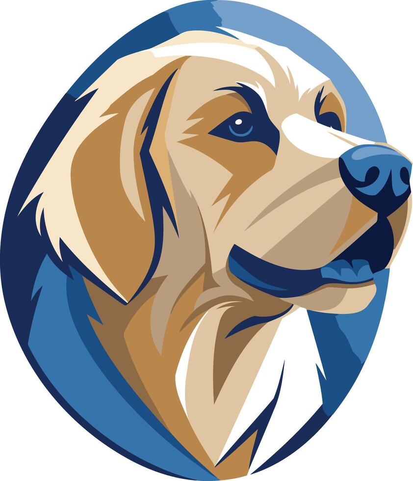 Golden Retriever with a Blue Background vector
