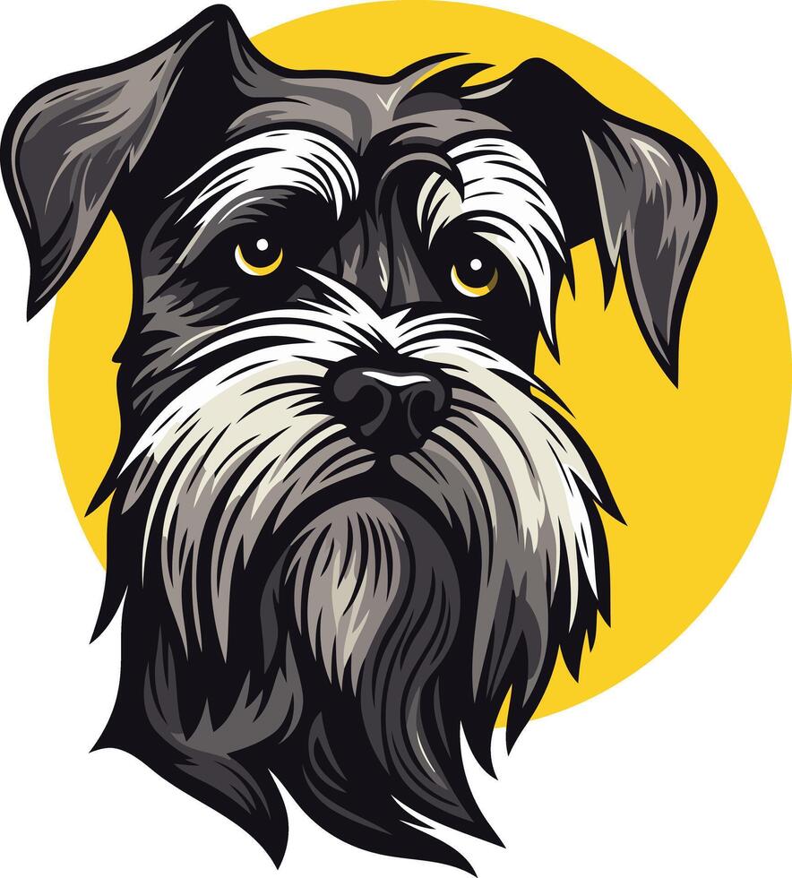Portrait of a Miniature Schnauzer vector