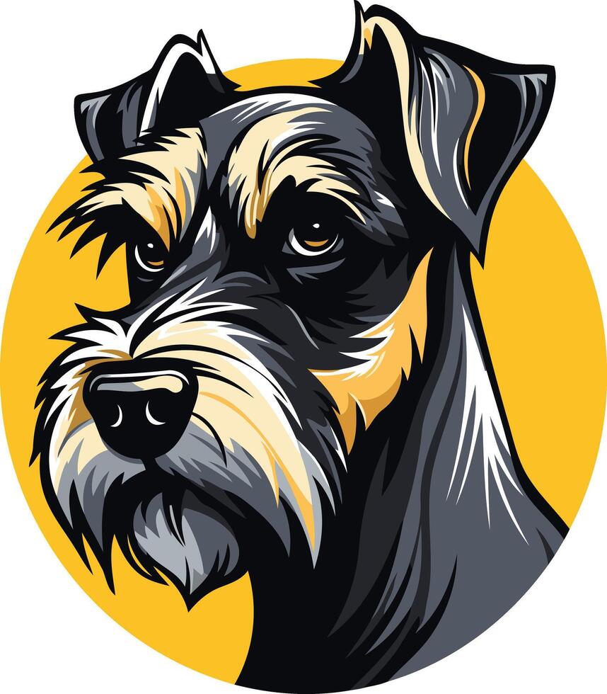 A Portrait of a Miniature Schnauzer vector