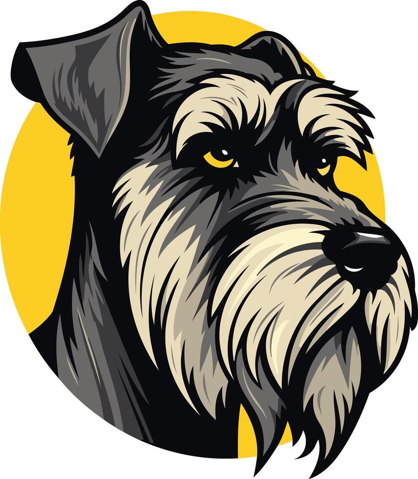 Close up Portrait of a Miniature Schnauzer vector