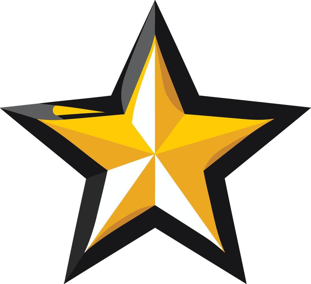 Golden Star with Black Outline vector