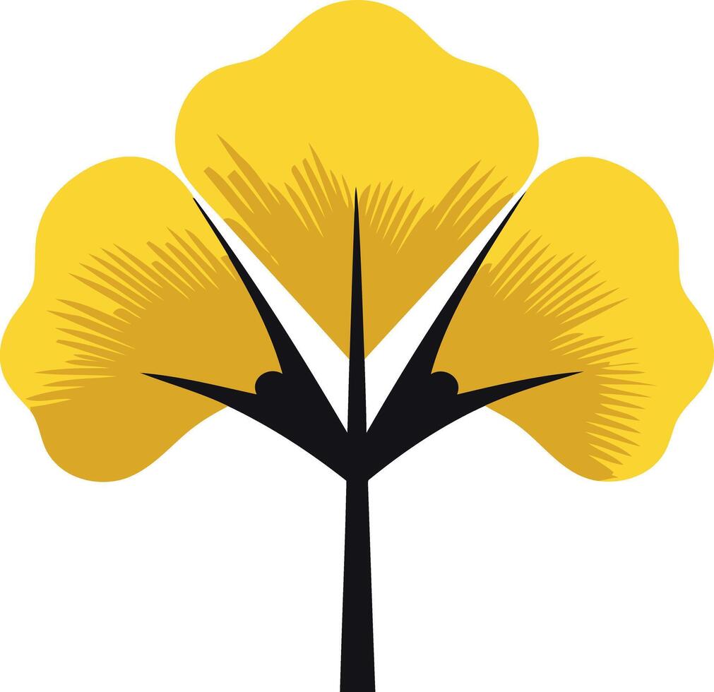 Stylized Tree with Yellow Leaves vector