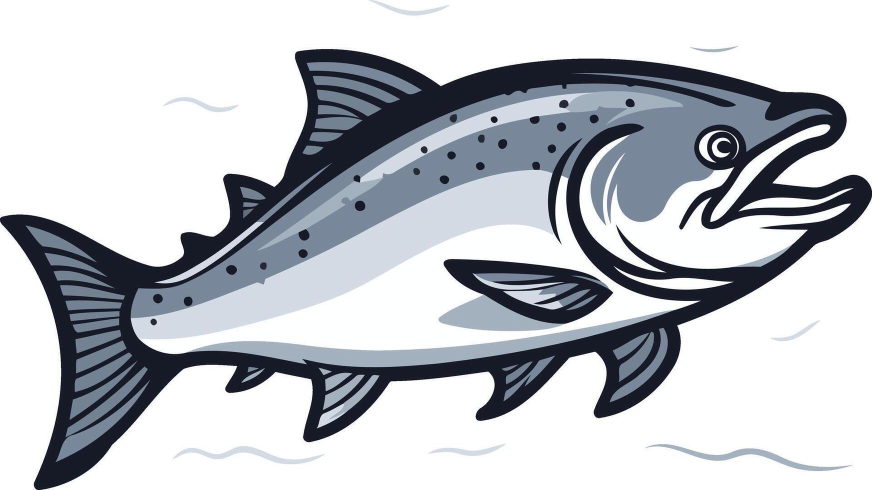 Illustration of a Salmon Fish with Open Mouth vector