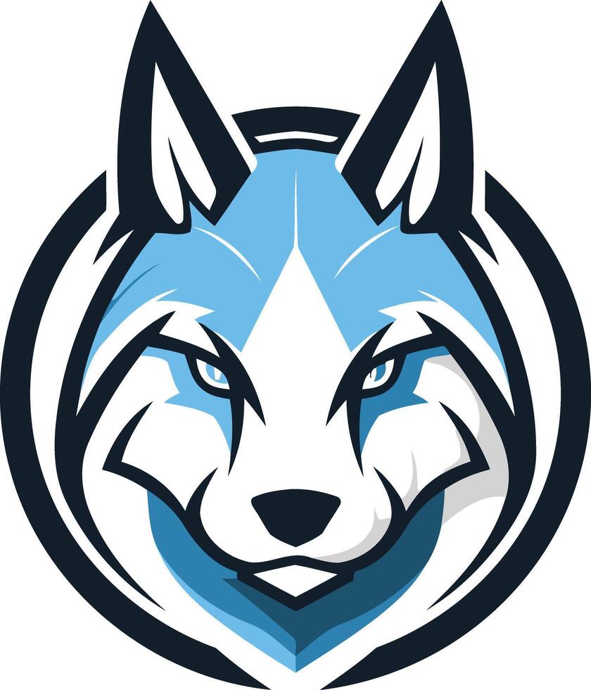 Blue Wolf Mascot Logo vector