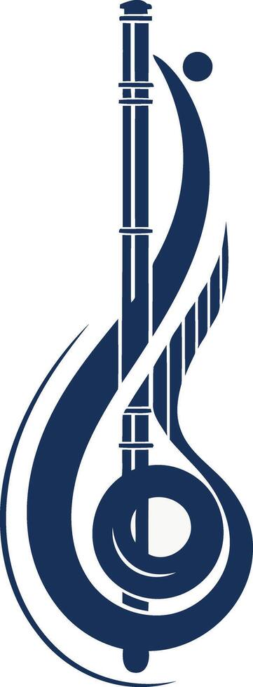 Abstract Treble Clef with a Line vector