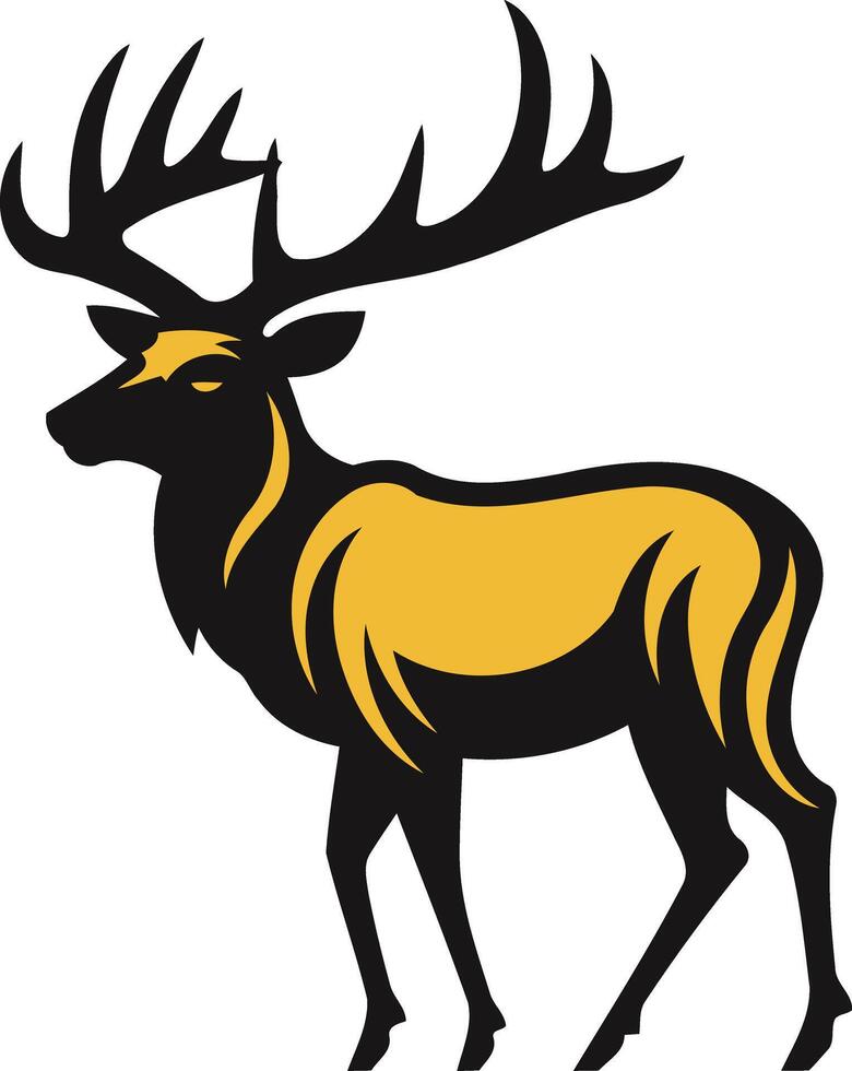 Majestic Standing Elk with Large Antlers vector