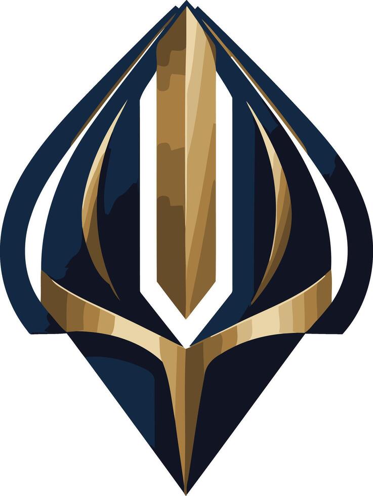 Abstract Geometric Emblem with Blue and Gold vector