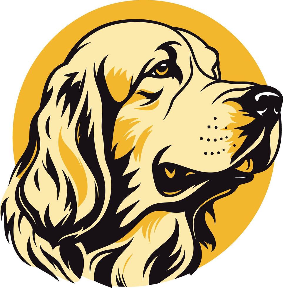 Golden Retriever Head in Profile vector