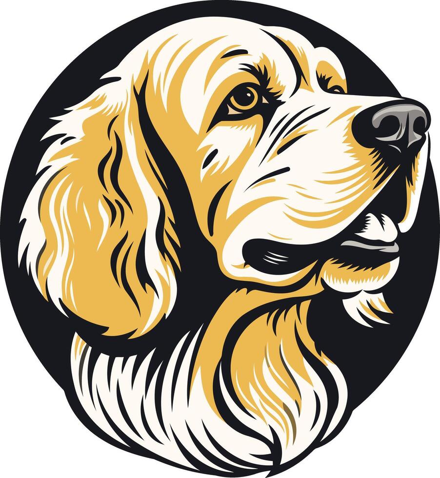 Golden Retriever Head Portrait vector
