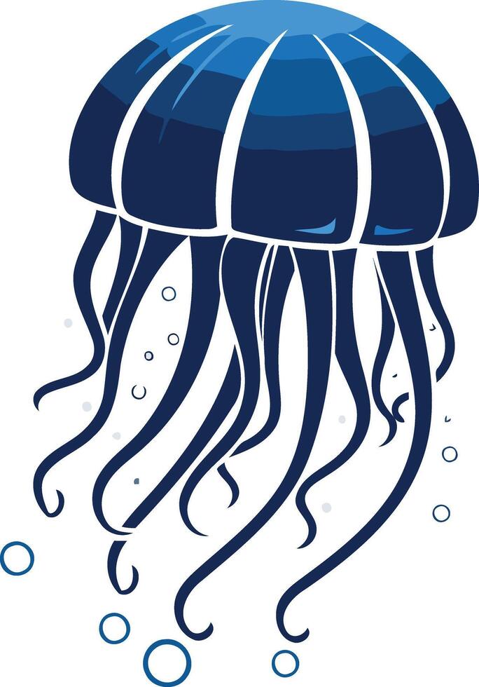 Abstract Illustration of a Blue Jellyfish vector