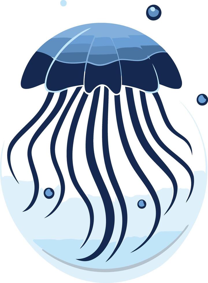 Blue Jellyfish Illustration vector
