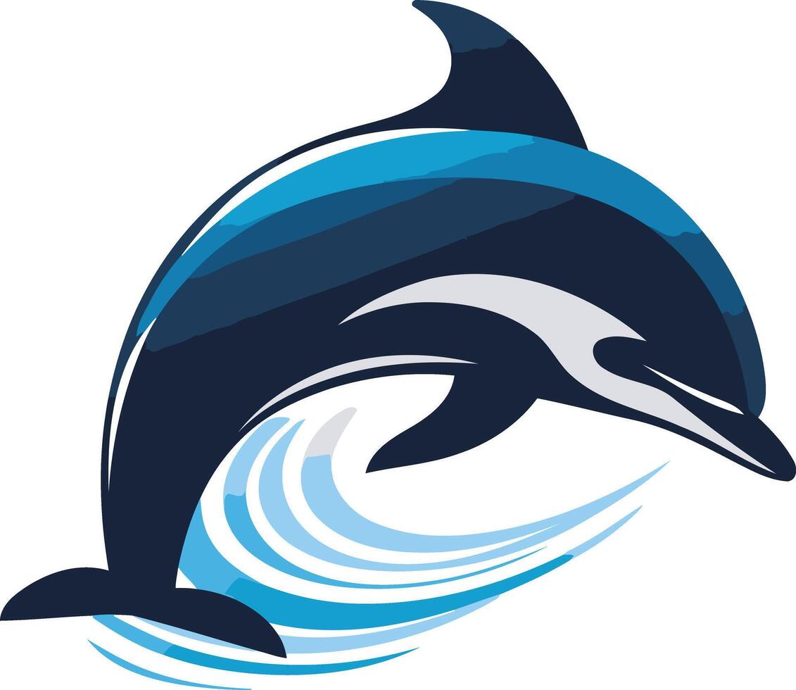 Dolphin Leaping Through the Waves vector