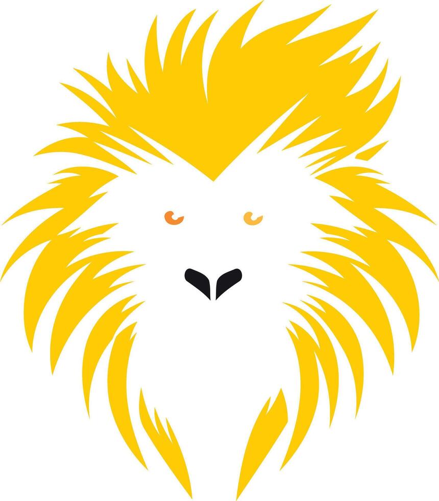 Stylized Lion with a Yellow Mane vector