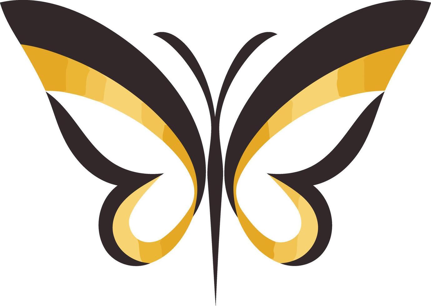 Stylized Butterfly in Black and Gold vector
