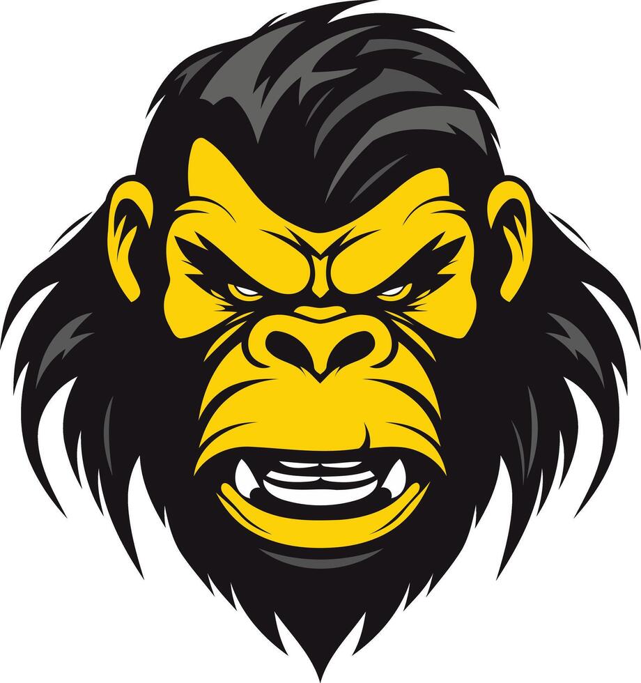 Angry Gorilla Head Illustration vector