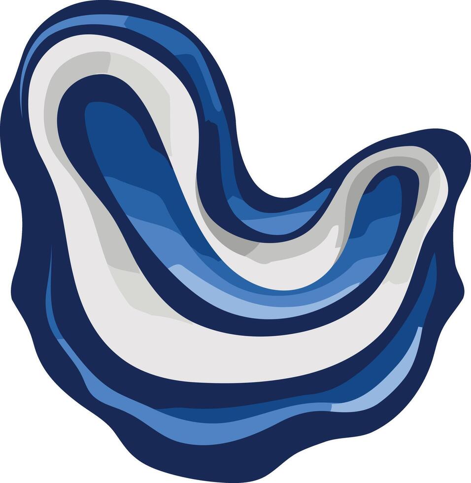 Abstract Blue and White Swirling Shape vector