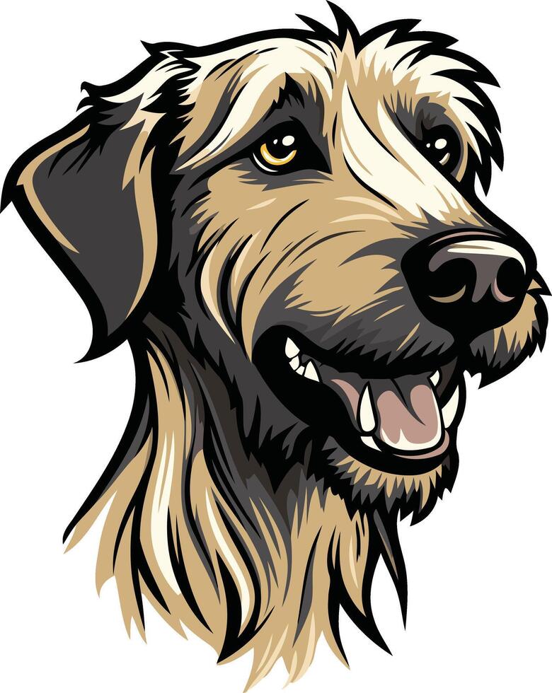 Close up Portrait of a Smiling Dog vector