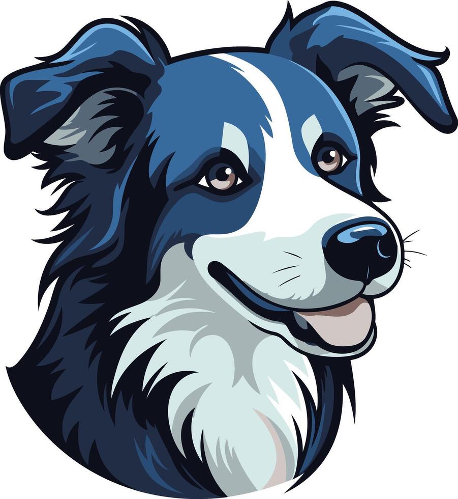 Portrait of a Friendly Border Collie vector