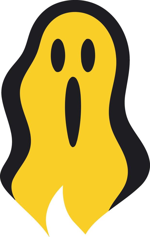 Cartoon Ghost with a Wide Open Mouth vector
