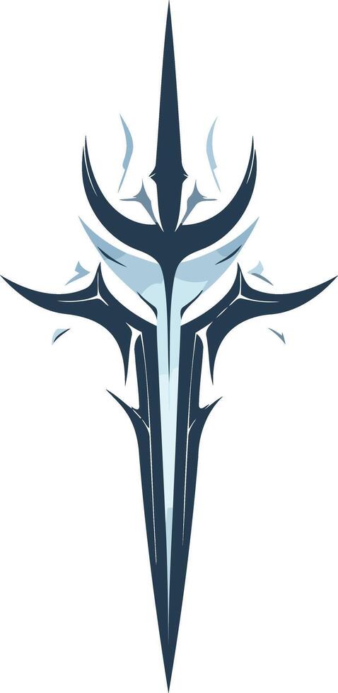 Abstract Sword Design with Blue and Black Hues vector