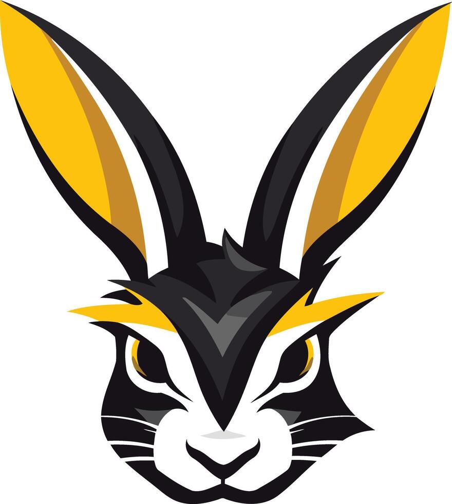 Black Rabbit Mascot with Yellow Ears vector