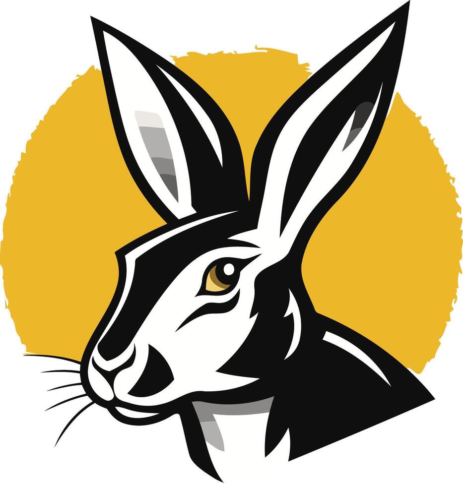 Black tailed Jackrabbit Head in Profile vector