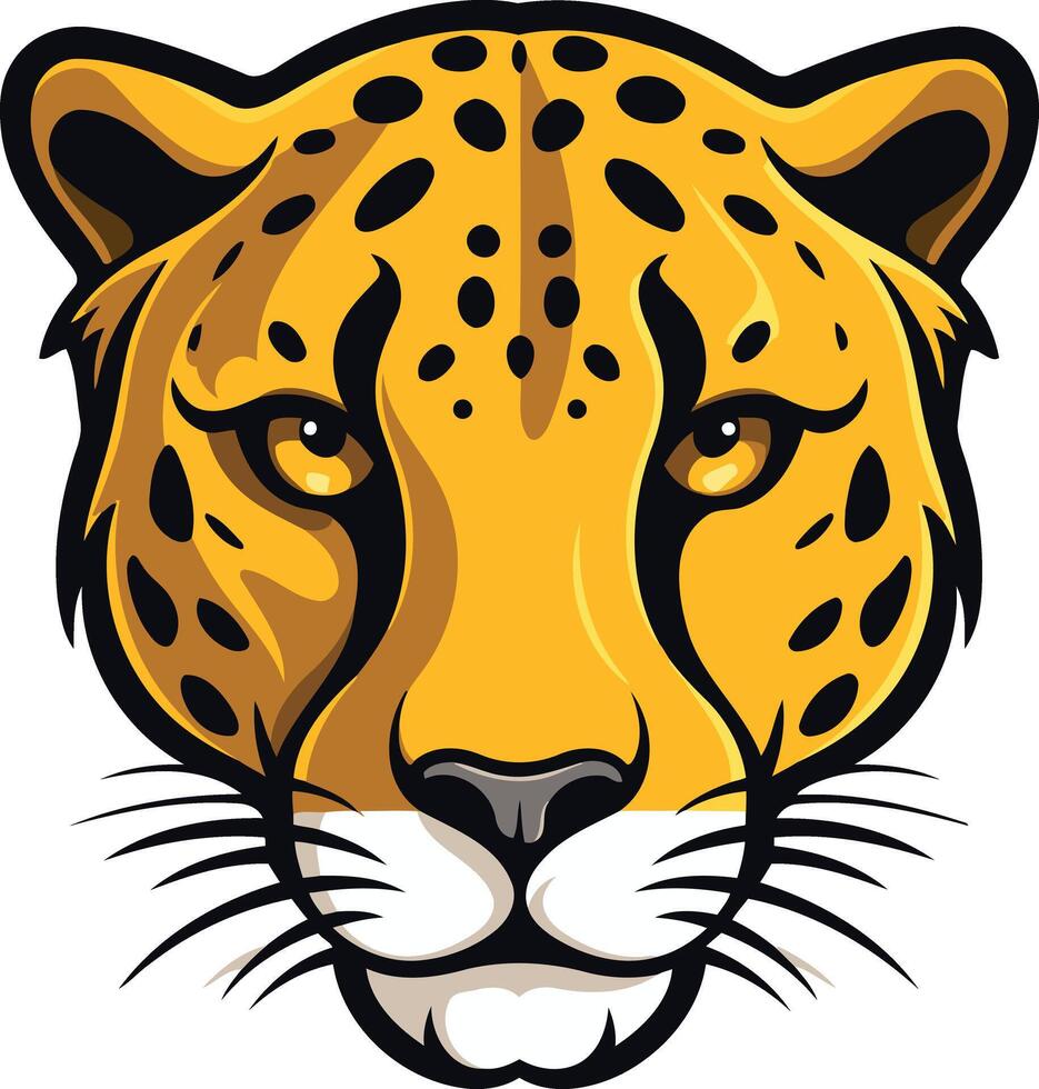 Cheetah Head Illustration with Yellow and Black Spots vector