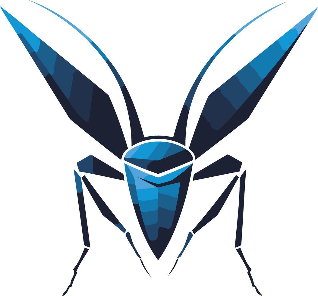 Abstract Blue Insect Illustration vector